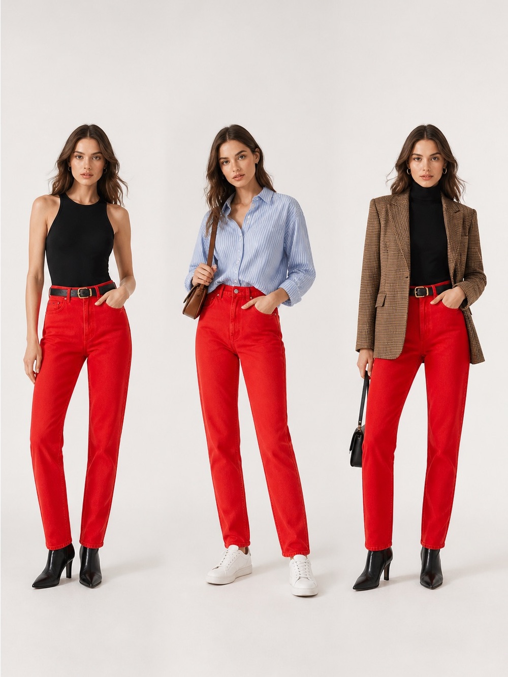 NWT Calvin Klein Vintage Red Women's 90s High-Rise Bootcut Jeans